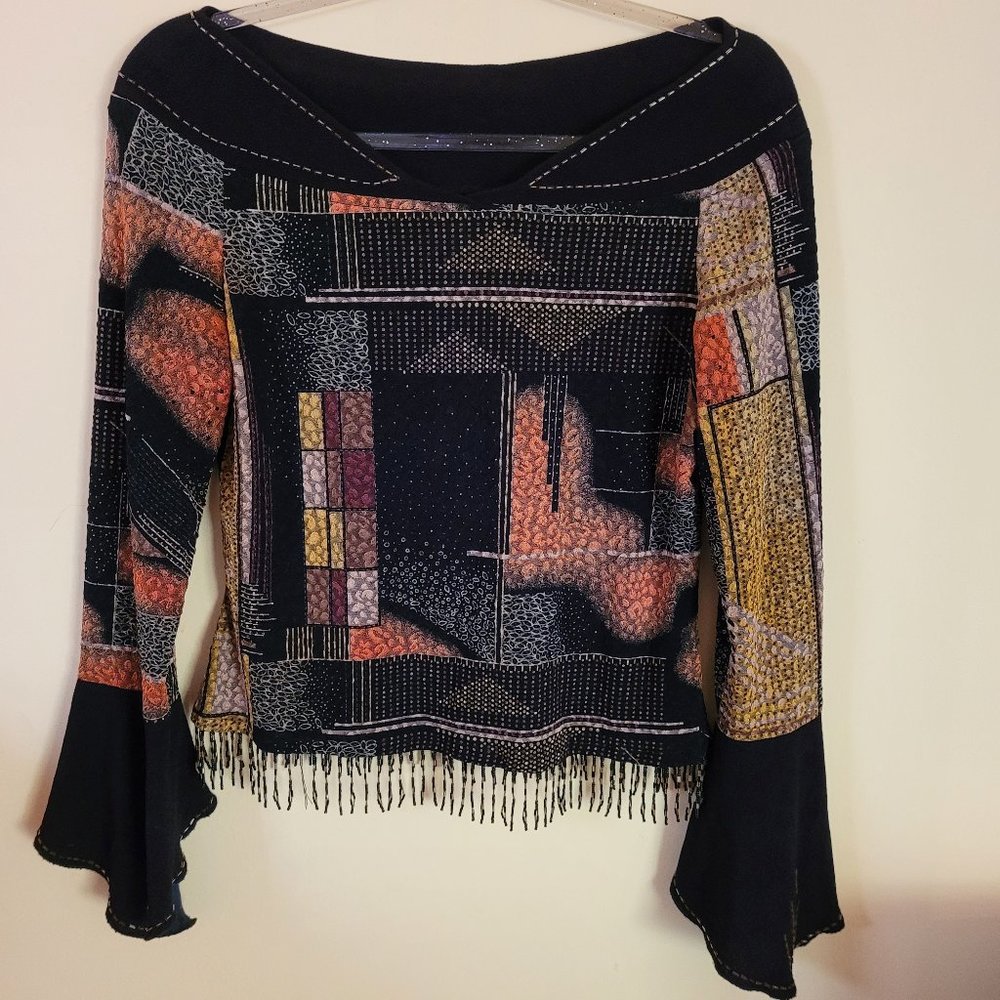 Joseph Ribkoff Vintage African Print Sweater Size 10